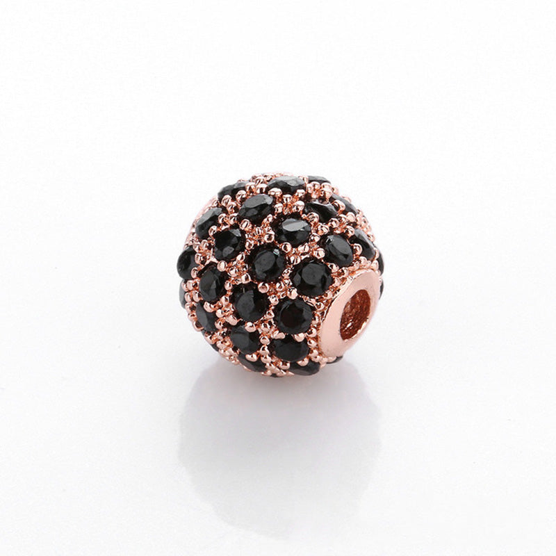 Wholesale 20PCS Beads Copper Micro-Inlaid Accessories Zircon 8mm Ball DIY OLY-BDS-SanS001